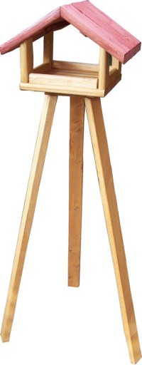 Drewniany karmnik dla ptaków plus stojak 100 cm