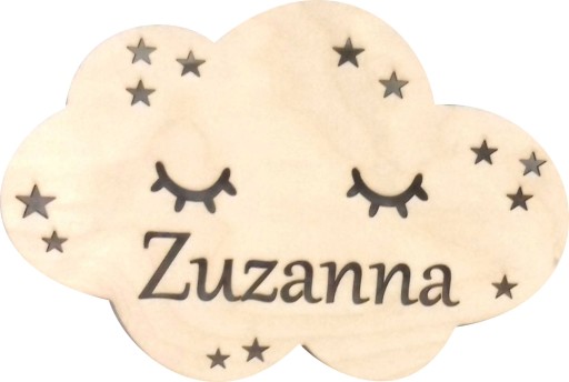 Lampka nocna dla dzieci CHMURKA z imieniem dziecka