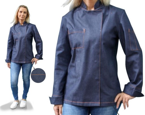 KITEL BLUZA kucharska DŻINS NAPY r. XXL