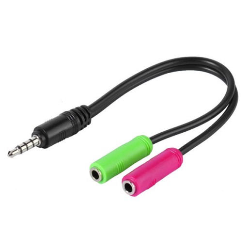 Adapter / Kabel COMBO Jack 3,5mm stereo 4 polowy - 2 x Jack 3,5mm gniazda