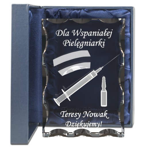 Prezent Dla Pielęgniarki grawerowany kryształ 3D