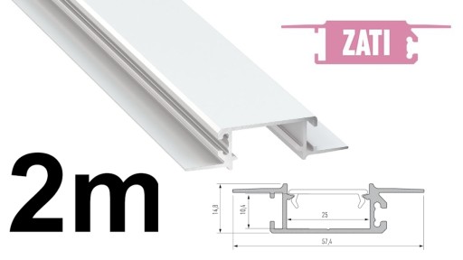 PROFIL ALUMINIOWY LED ZATI do PŁYT GK BIAŁY 2M