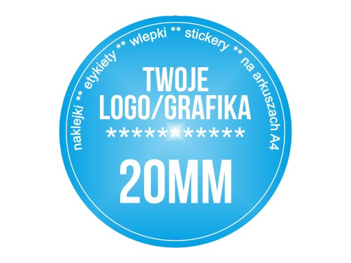 Etykiety naklejki okrągłe foliowe fi20mm 2cm 930st