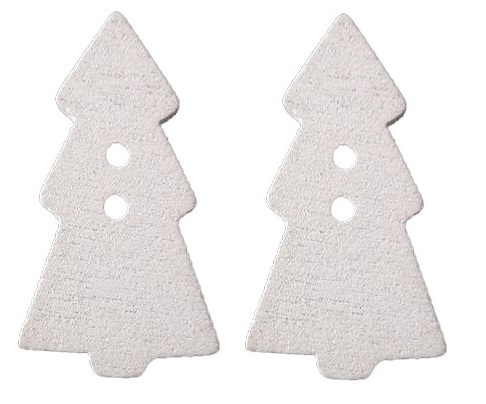 DREWNIANA CHOINKA BIAŁA Z DZIURKAMI 2,5CM 2 SZTUKI