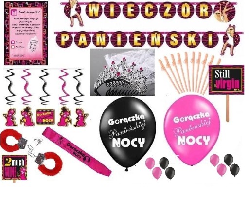 MEGA ZESTAW NA WIECZÓR PANIEŃSKI BANER KORONA XXXXXXL