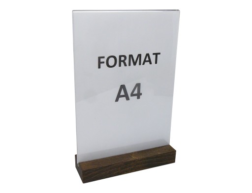 Stojak z plexi na ulotkę menu format A4 T pion