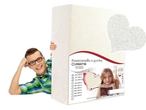 PRZEŚCIERADŁO 70x120 Z PRZYJEMNEJ FROTY BIAŁE