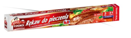 GOSIA RĘKAW DO PIECZENIA Z KLIPSAMI 31CMx3M