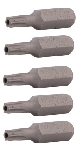 BIT 1/4 6,4mm TORX Z OTWOREM T30H KING TONY 5SZT.