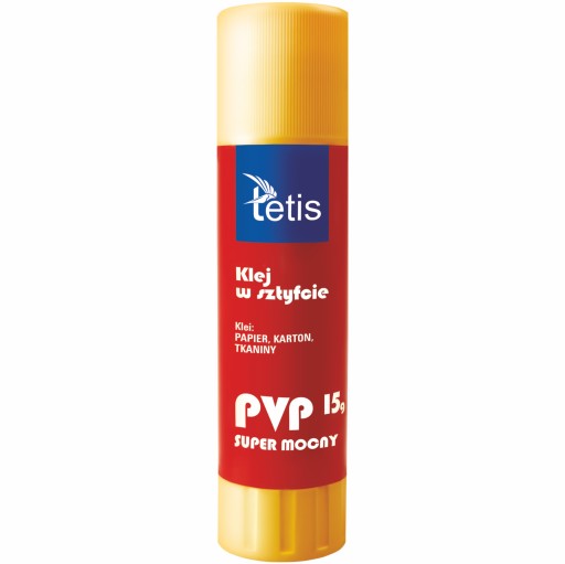 Klej biurowy PVP w sztyfcie Tetis supermocny 15g