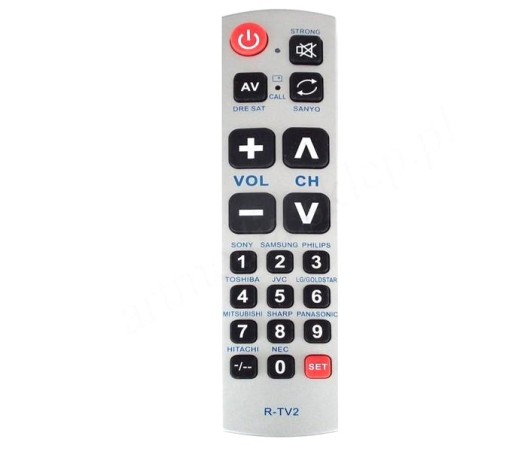 PILOT UNIWERSALNY LCD R-TV2 duże przyciski senior