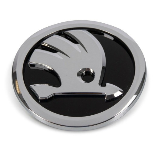 LOGO ZNACZEK EMBLEMAT SKODA CHROM ORYGINAŁ NOWY