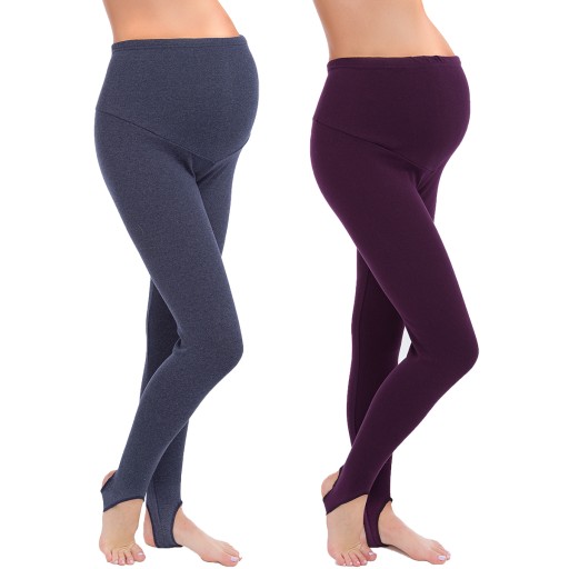 2X LEGGINSY OCIEPLANE CIĄŻA ZAPIĘTKA GETRY PREG-LS
