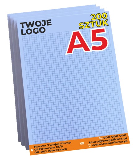 NOTESY A5 notatniki BLOCZKI Reklamowe 200 sztuk