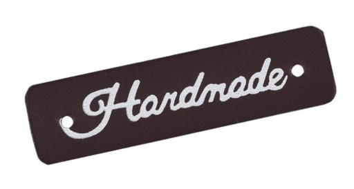 Metka naszywka HANDMADE ekoskóra 40x10 mm M2 B