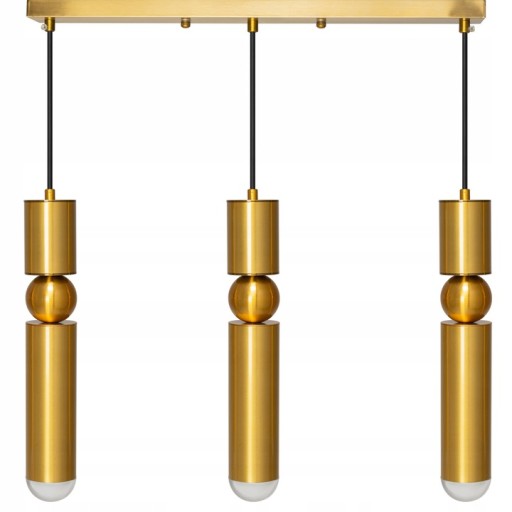 LAMPA SUFITOWA WISZĄCA LED ZŁOTA POTRÓJNA GOLD