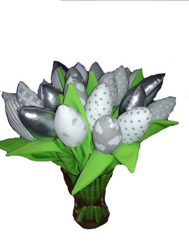 TULIPANY Z MATERIAŁU RECZNIE ROBIONE