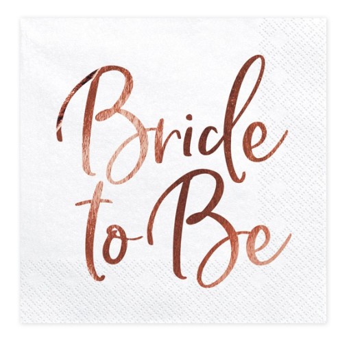 SERWETKI BRIDE TO BE RÓŻOWE ZŁOTO PANIEŃSKI 20 SZT