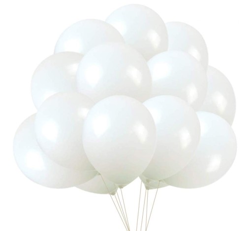 BUKIET BALONÓW BIAŁE na Ślub DUŻE - 50szt