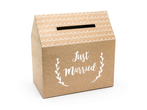 PUDEŁKO NA KOPERTY ŻYCZENIA PIENIĄDZE JUST MARRIED