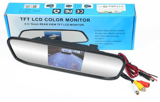 MONITOR 4,3'' W LUSTERKU DO KAMERY COFANIA KOLOR