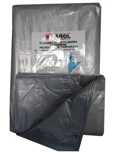 Mocna plandeka 4x6m srebrna wzmocniona 120 g/m²
