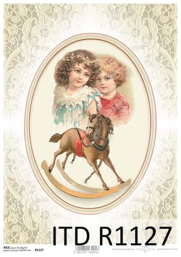 Papier RYŻOWY R1127 z włoskami A4 decoupage