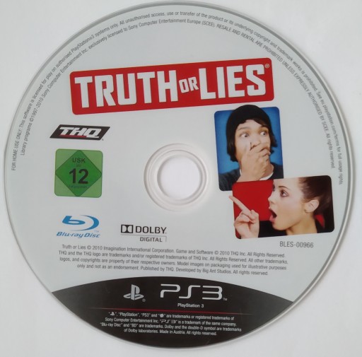 TRUTH OR LIES - PS3