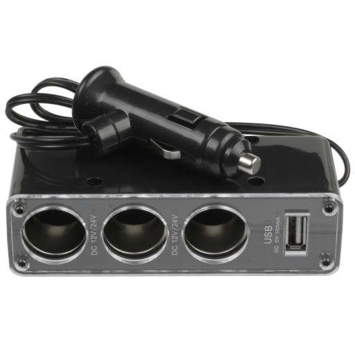 ROZDZIELACZ ROZGAŁĘŹNIK ZAPALNICZKI 3 GNIAZDA +USB
