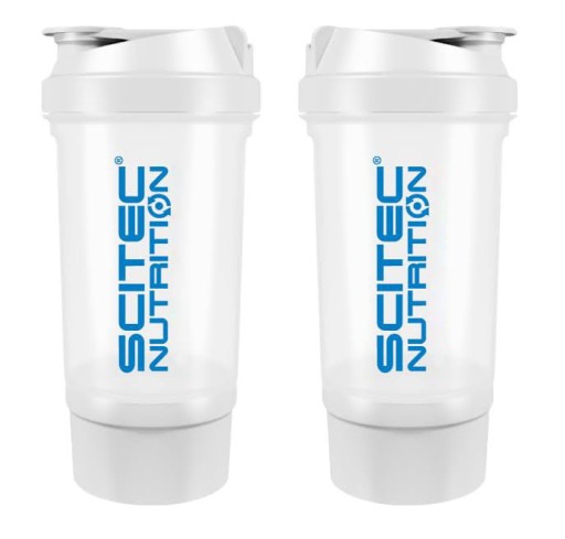 SCITEC SHAKER 500 ml + 150ml pojemnik SMART Biały