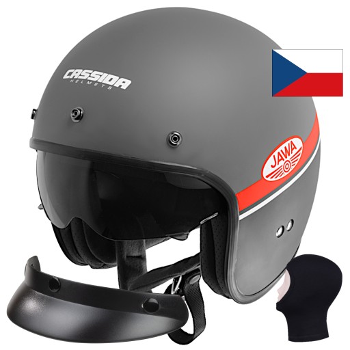 KASK CITY JAWA MOTOR CASSIDA Z DASZKIEM I OKULAREM