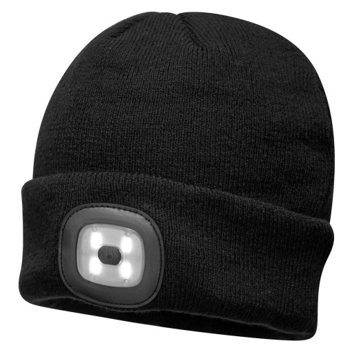 PORTWEST CZAPKA ZIMOWA Z LATARKĄ LED USB B029