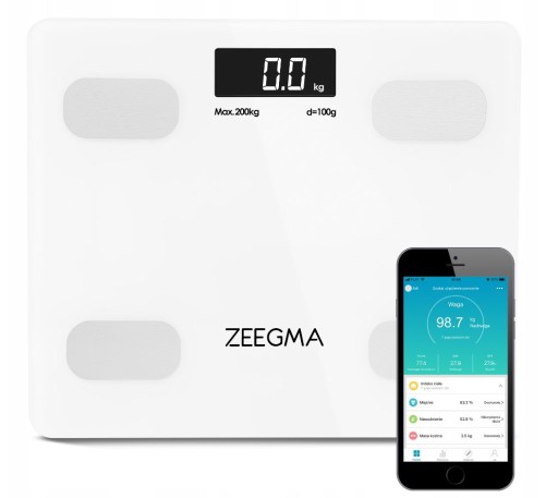 WAGA ŁAZIENKOWA SZKLANA ANALITYCZNA GEWIT 17w1 BLUETOOTH APKA n iOS ANDROID