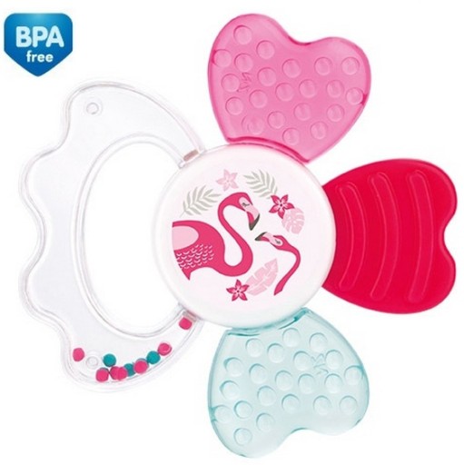 CANPOL gryzak WODNY Z GRZECHOTKĄ flaming BPA FREE