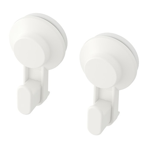 IKEA TISKEN wieszaki łazienkowe bez wiercenia na przyssawki x2