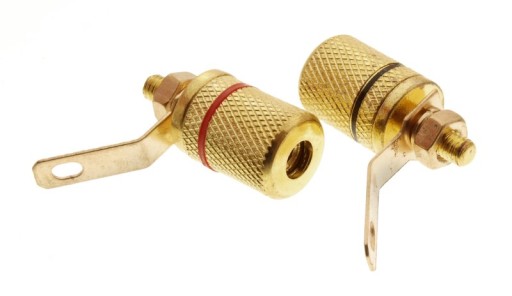 GNIAZDO TYPU BANAN MONTAŻOWE METAL GOLD 2szt 7595