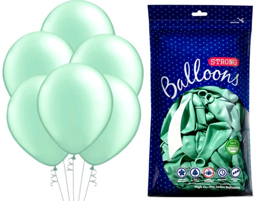 BALONY METALICZNE MIĘTOWE 30CM URODZINY WESELE ROCZEK-50 SZTUK-SB-9309