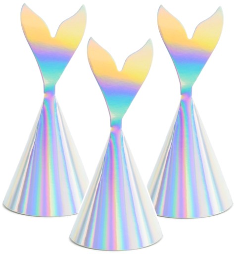 CZAPECZKI URODZINOWE MERMAID SYRENKA-6SZT-0404