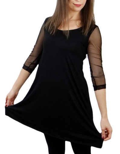Oversize Sukienka Tunika Rękaw Tiulowy NOLU 42/44