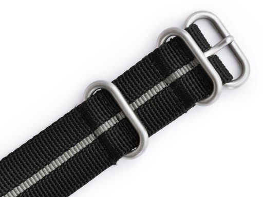 NYLONOWY GRUBY PASEK NATO STRONG BLACK GREY 22