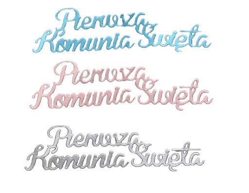 SCRAPKI Komunia Świeta napis 3szt