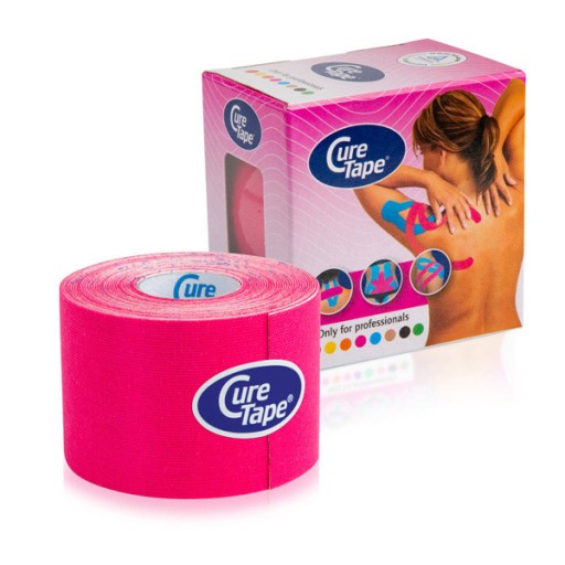 CURE TAPE CLASSIC KINESIOTAPING 5CM x 5M PLASTER ELASTYCZNY RÓŻOWY