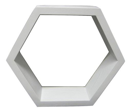 PÓŁKA PLASTER MIODU HEXAGON BIAŁA DREWNO SOSNA