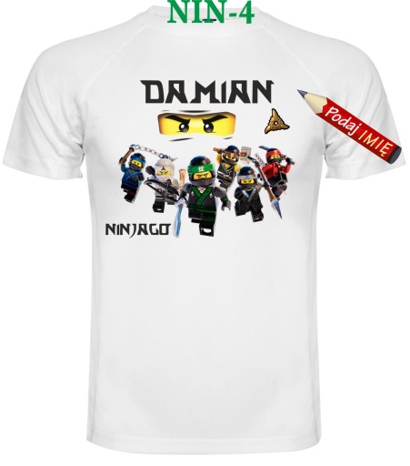 Koszulka Lego Ninjago imię dziecka 122-128 cm T-shirt