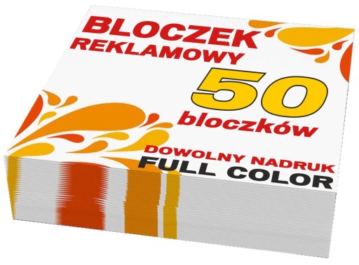 BLOCZKI REKLAMOWE 100 kartek z NADRUKIEM 300 sztuk