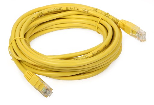 Kabel LAN Patchcord UTP 5m kat. 5e RJ45 żółty
