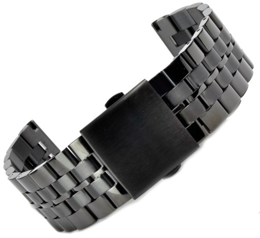 Bransoleta do zegarka CZARNA STALOWA 20mm PVD m7
