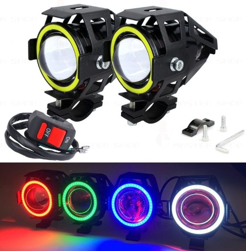 2x HALOGEN LED LAMPA REFLEKTOR RING U7 WŁĄCZNIK