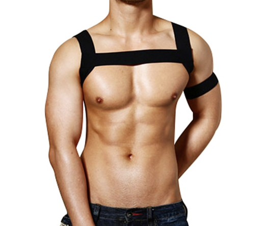 ELASTYCZNY HARNESS MĘSKI +OPASKA NA RAMIĘ XL/XXL