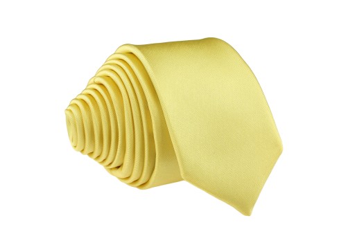 KRAWAT MĘSKI MŁODZIEŻOWY WĄSKI ŚLEDŹ - ŻÓŁTY 5 cm